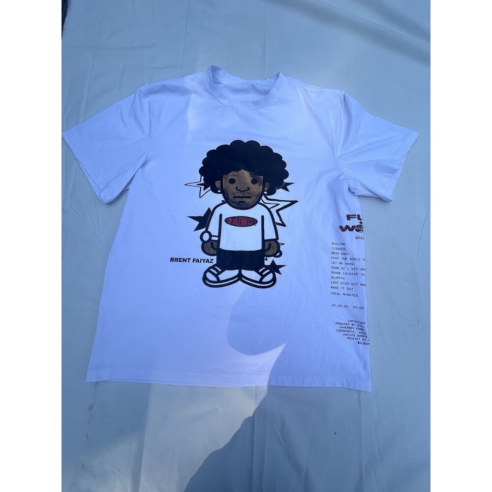 Brent Faiyaz F**k The World 2020  Graphic T Shirt White Men’s XL Album Tour